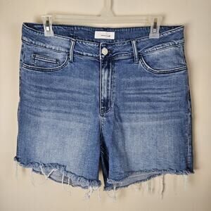 Vervet Blue Denim Shorts Womens 20W Blue High Rise Raw Hem T276M